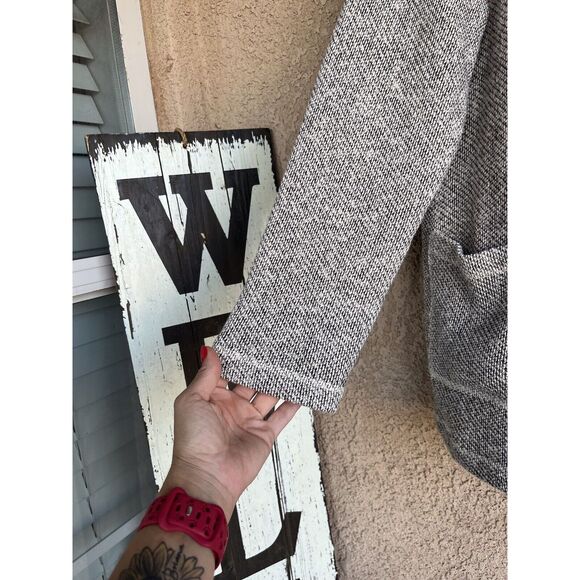 Eileen Fisher Zip Up Jacket - Size Large - Gray/Ivory - Picture 5 of 11